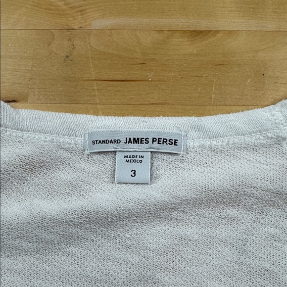 James Perse Vintage French Terry Cropped Raglan Pullover White Size 3 US L - Picture 3 of 7
